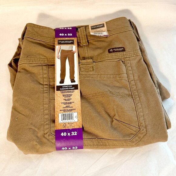 New Legendary Outfitters Canvas Work Pants Men's 40X32 Tan Relax Fit Strait Legs - Picture 1 of 12